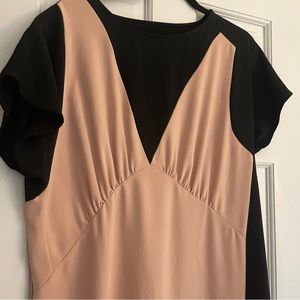 NWOT MM6 Margiela nude and black midi dress